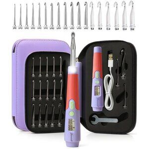 New Crochet Hooks with Counter 2.0mm-14.0mm,18 Size Digital Counting